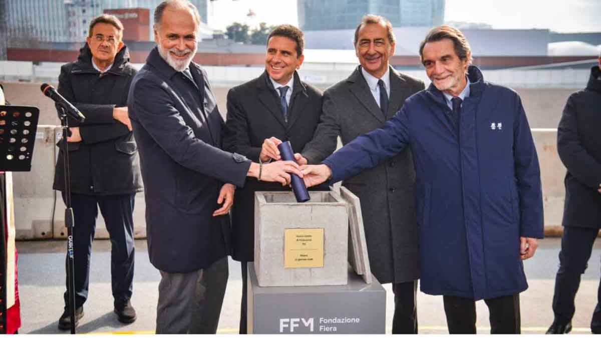 MIlano 27 gennaio 2026, la posa della Prima Pietra del nuovo Centro di Produzione della RAI