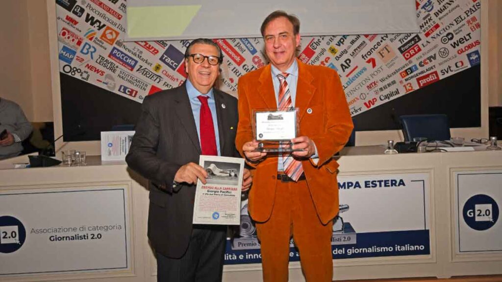 Premiazione di Giorgio Pacifici ,Premio il suo lavoro al TG2 interamente dedicato all’informazione scientifica (G.Leanza ph)